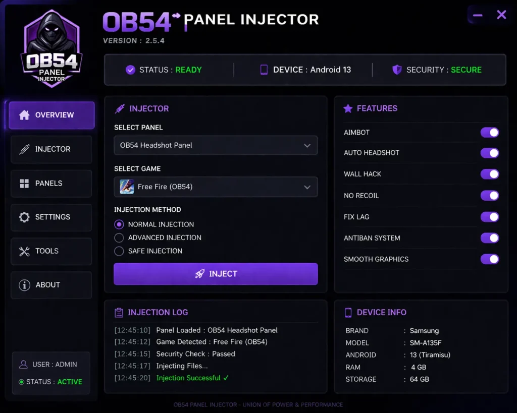 OB54 Panel Injector